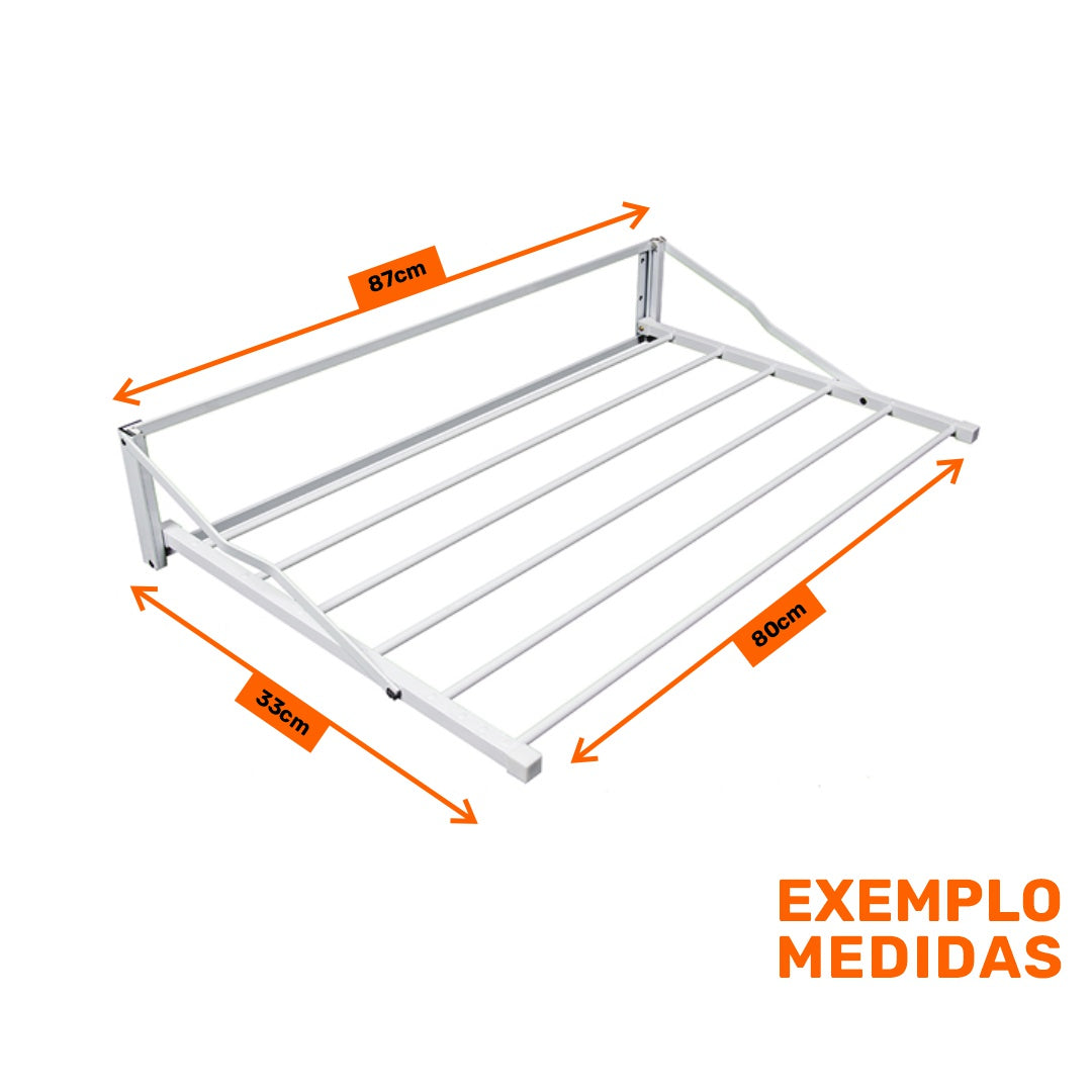 Varal Articulado 87x33cm 6 Varetas Branco