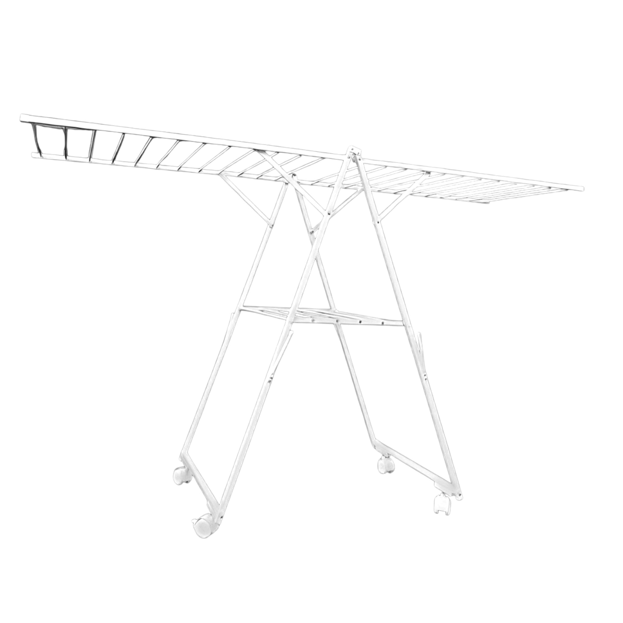 Varal de Chão Asa Delta Dobrável e Regulável com Rodinhas