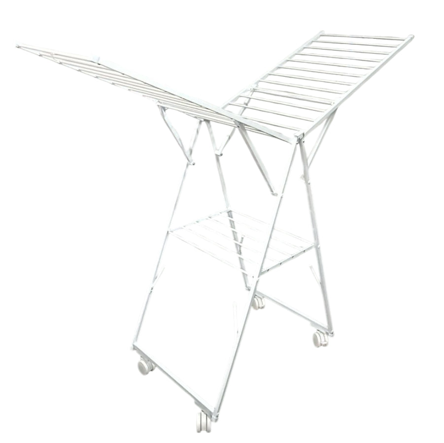 Varal de Chão Asa Delta Dobrável e Regulável com Rodinhas