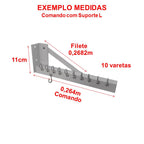 Varal Individual de Parede Comando com Suporte L