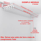 Varal Individual de Parede 6 varetas 92x49cm