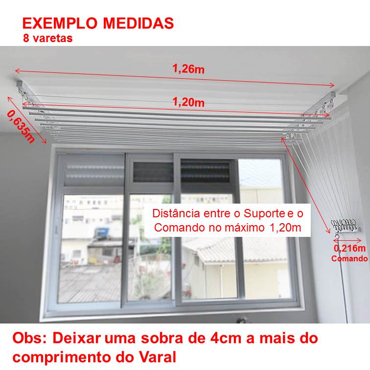 Varal Individual de Teto Preto