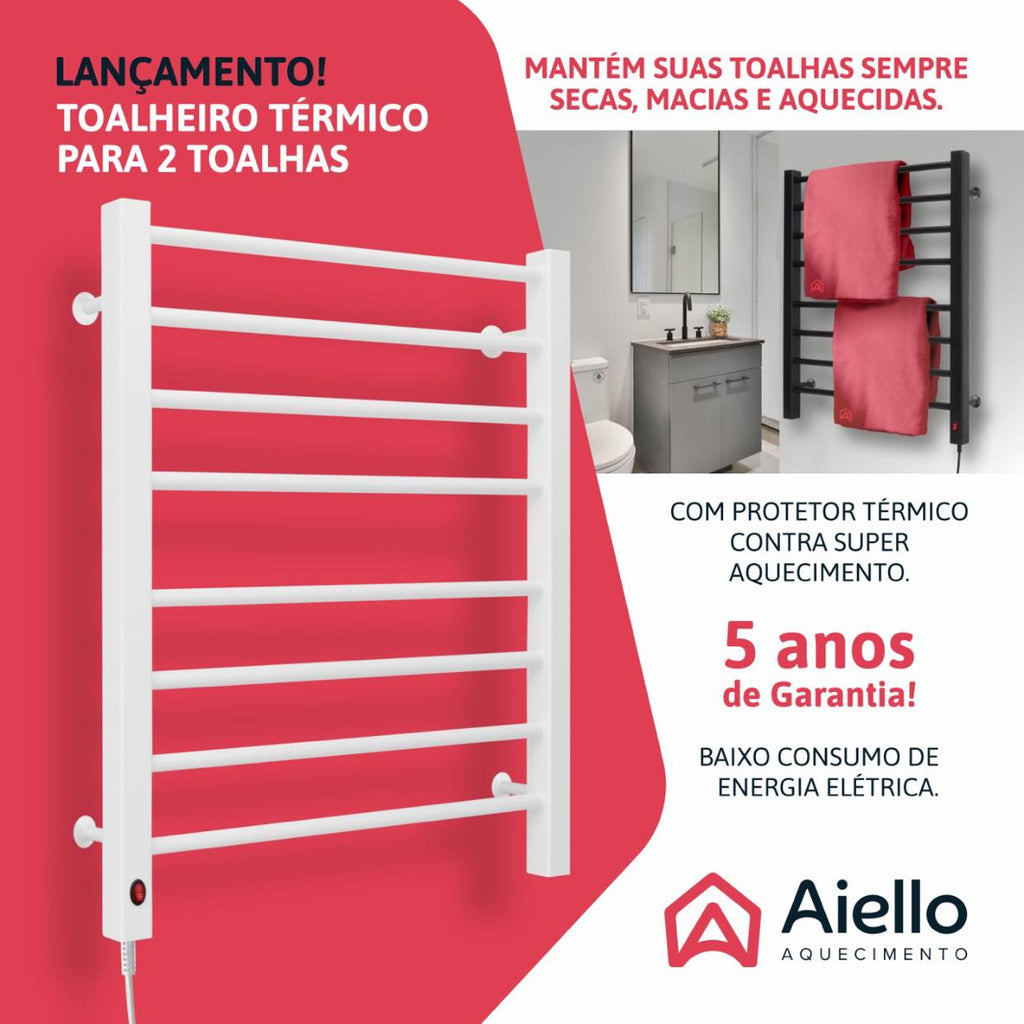 Toalheiro Térmico 2 Toalhas Preto Aiello