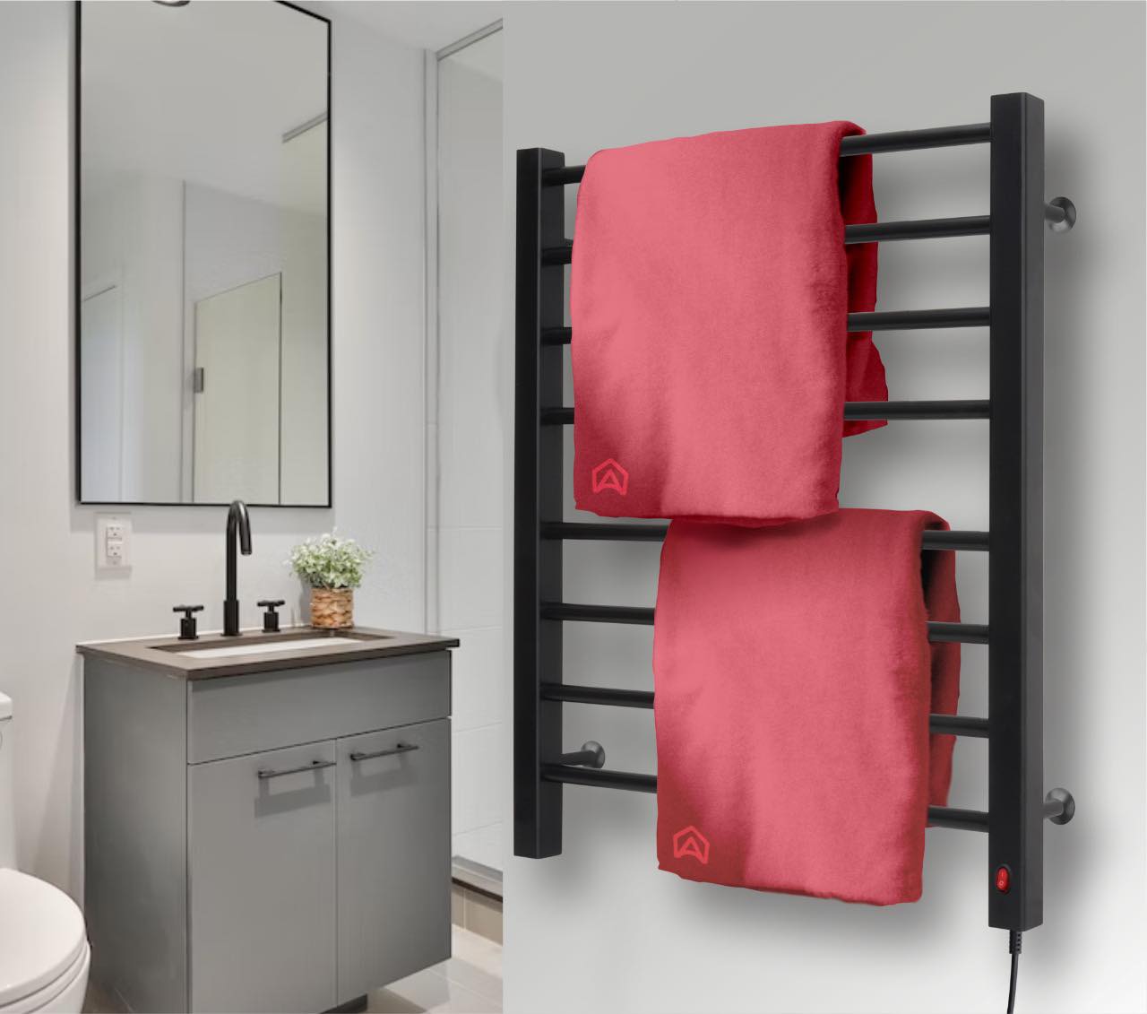 Toalheiro Térmico 2 Toalhas Preto Aiello