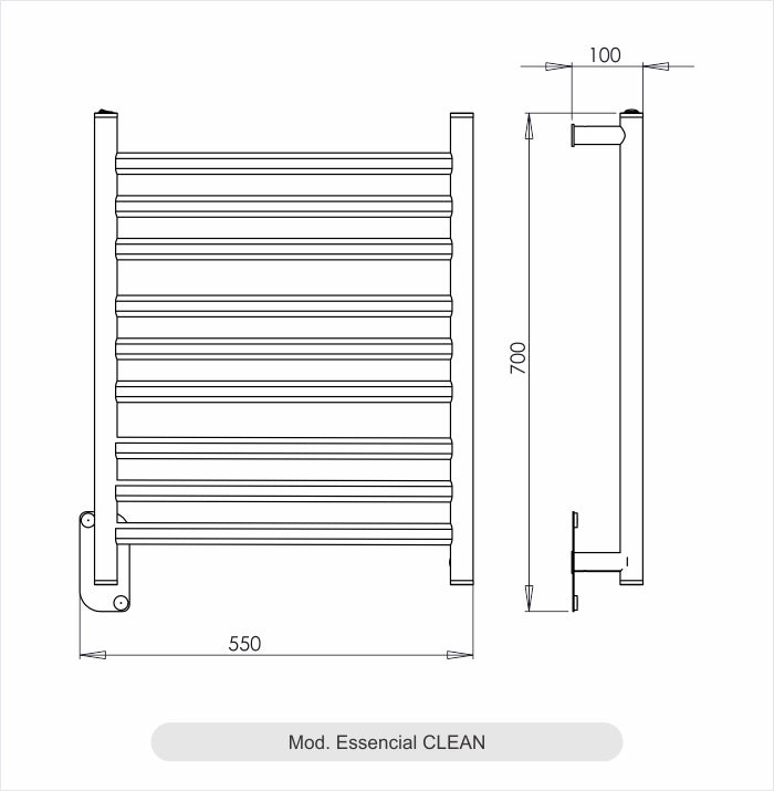 Toalheiro Térmico Essencial Clean Preto Aquece