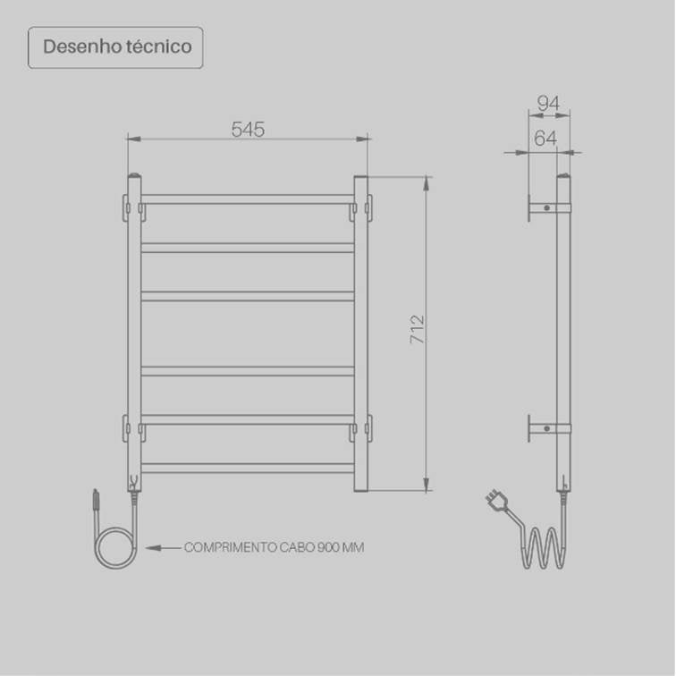 Toalheiro Térmico Piazza Branco Seccare