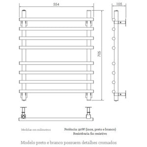 Toalheiro Térmico Sottile Branco Seccare