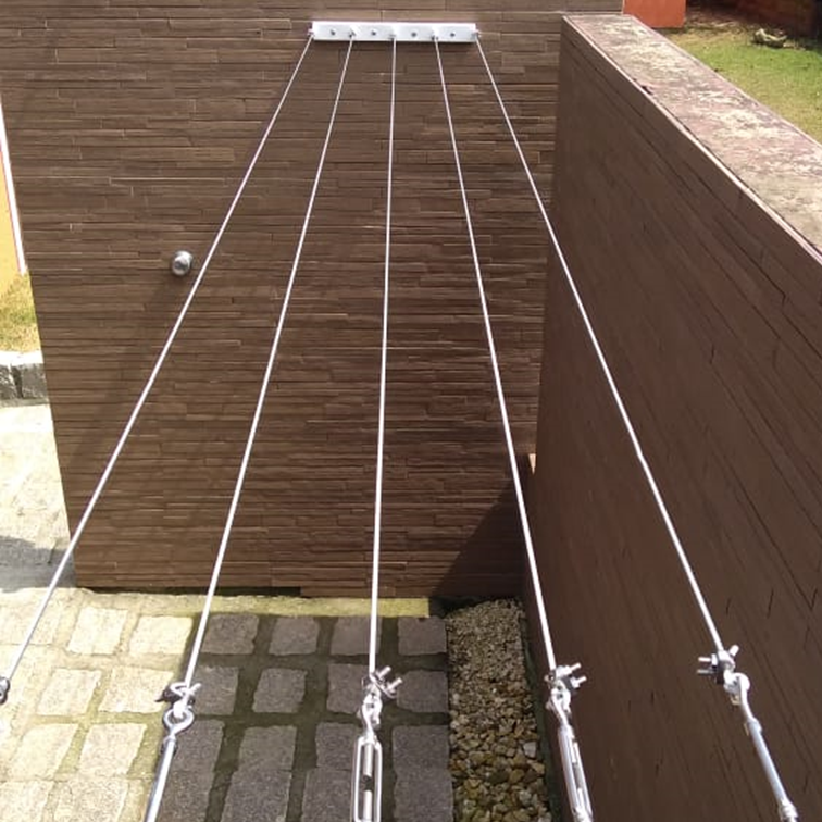 Varal Artesanal de Muro Parede a Parede Fixo de Ferro