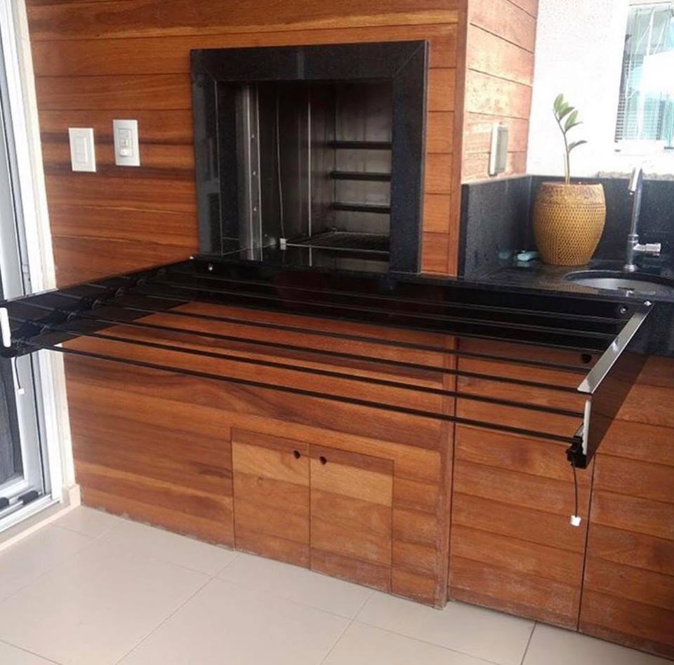 Varal Mágico 1,20m 7 Varetas Preto