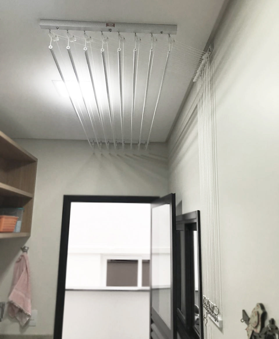 Varal Individual de Teto com Jogo de Roldanas